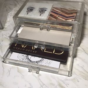 Three drawer makeup organizer